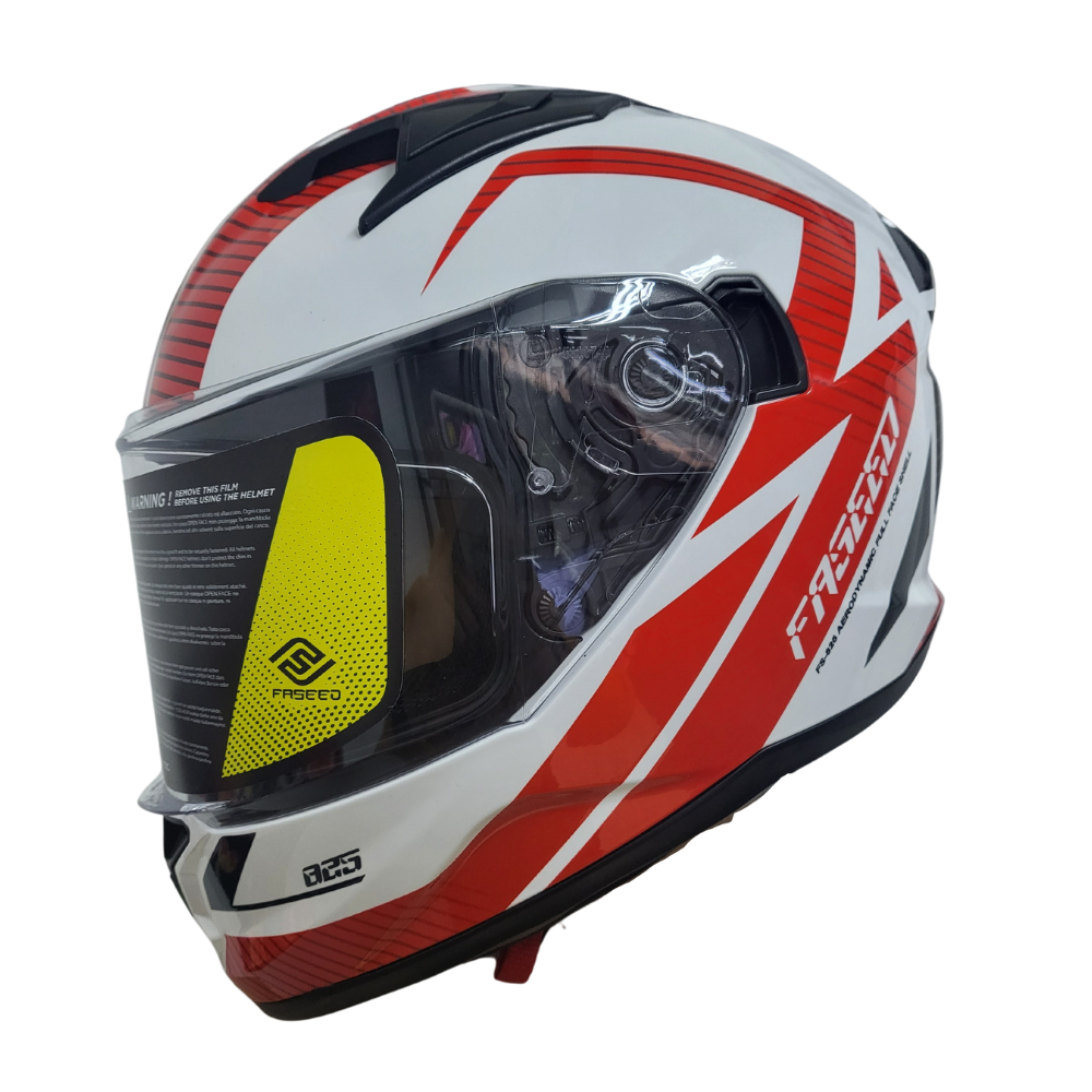 MC Auto: Faseed FS-825 Red/ White/ Black Helmet