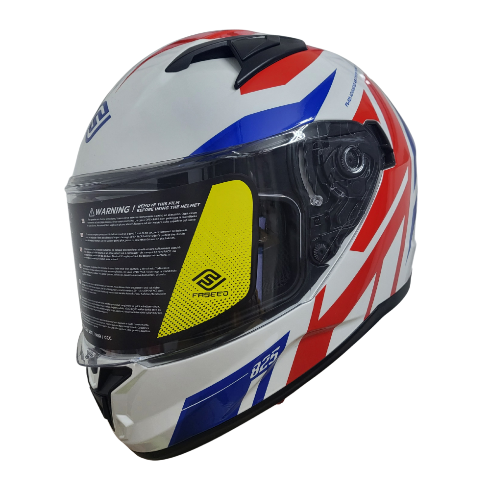 MC Auto: Faseed FS-825 Red/ Blue/ White Helmet