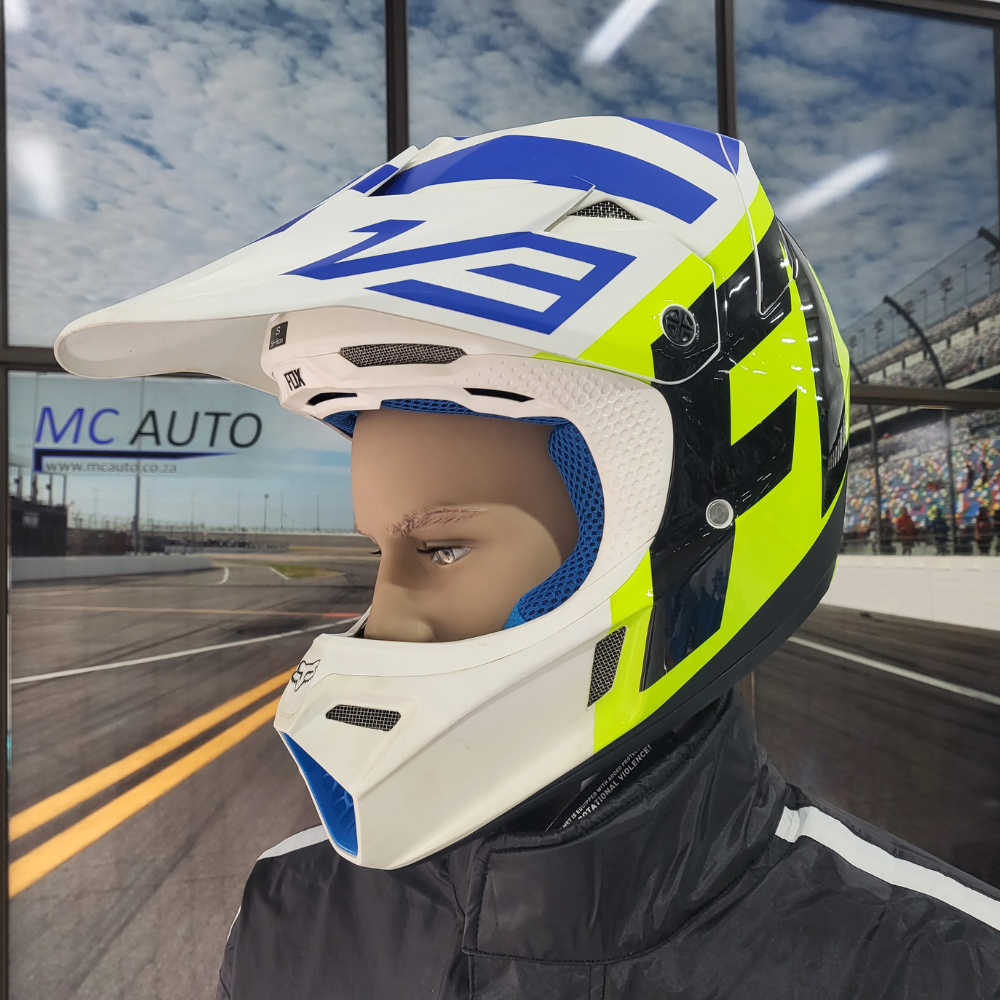 Pre-Loved (USED) Fox V3 Creo White/Yellow Helmet -(S)