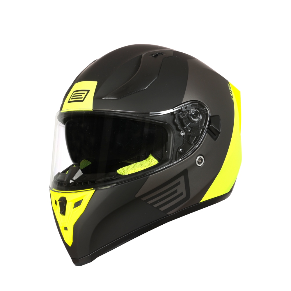 MC Auto: Origine Strada Layer Fluo Yellow/Titanium/Black Helmet