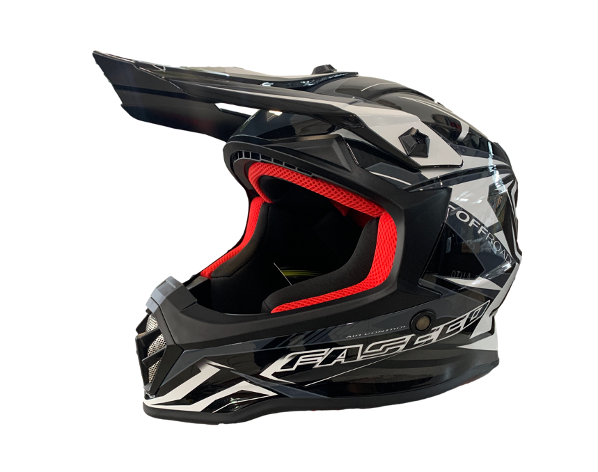 MC Auto: Faseed 608 Kids Black/Grey/White Helmet