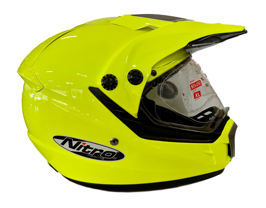 MC Auto: Nitro MX450 Fluo Yellow Helmet