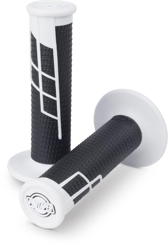MC Auto: ProTaper Clamp On Half Waffle White/Black MX Grips