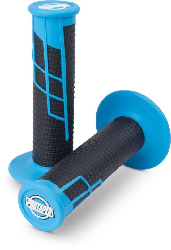 MC Auto: ProTaper Clamp On Half Waffle Neon Blue/Black MX Grips