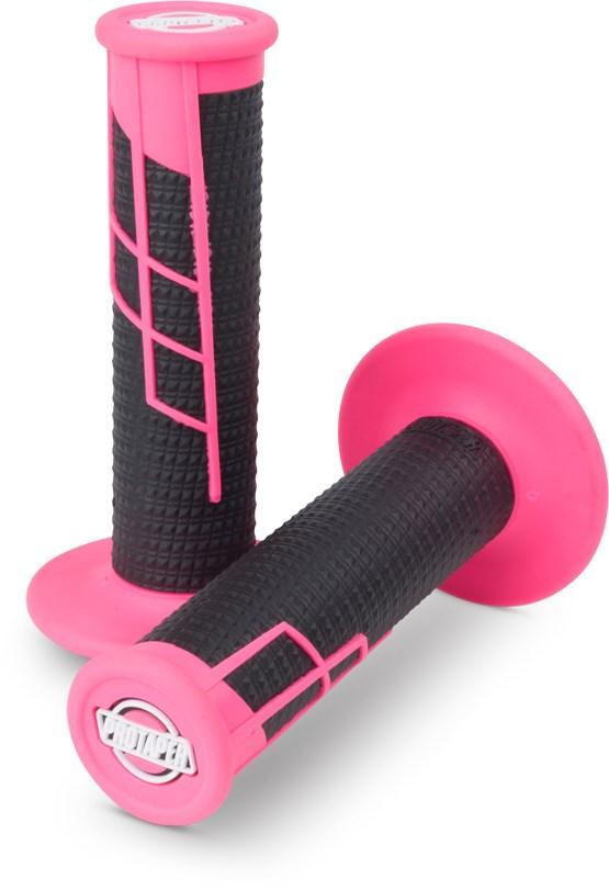 MC Auto: ProTaper Clamp On Half Waffle Neon Pink/Black MX Grips