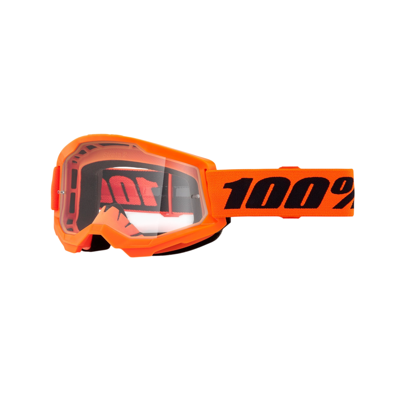 100% Strata2 Neon Orange Clear Goggle