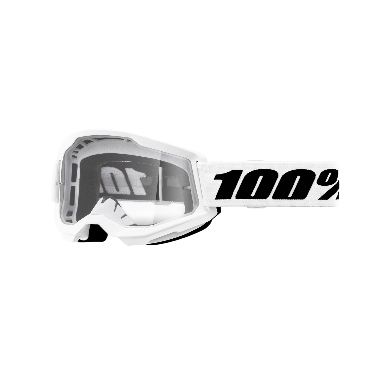100% Strata2 White Clear Goggle