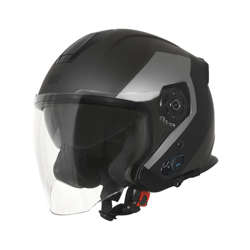 MC Auto: Origine Palio 2.0 Hyper Bluetooth Black/Titanium Jet Helmet