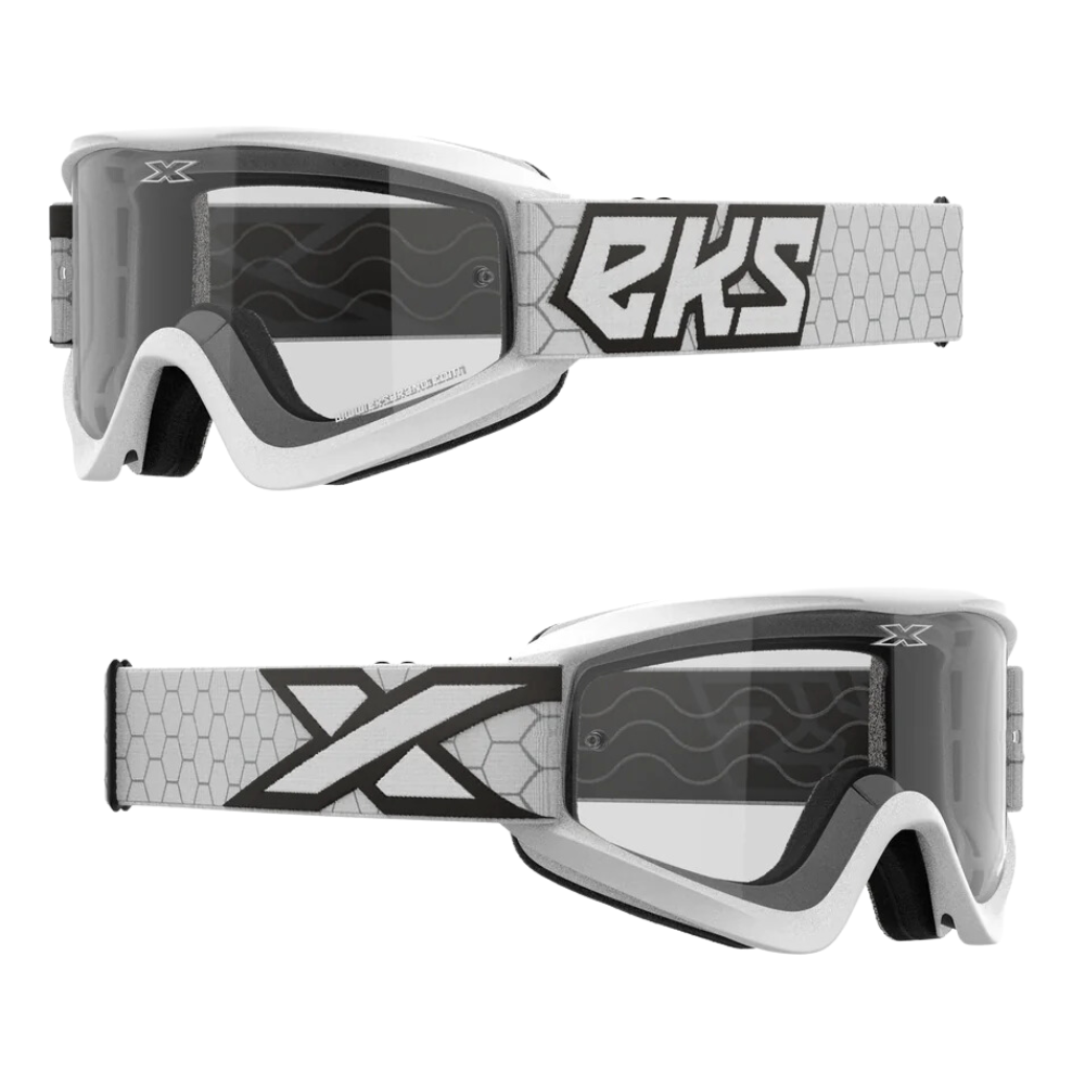 MC Auto: EKS Gox Flat Out White Clear Goggle