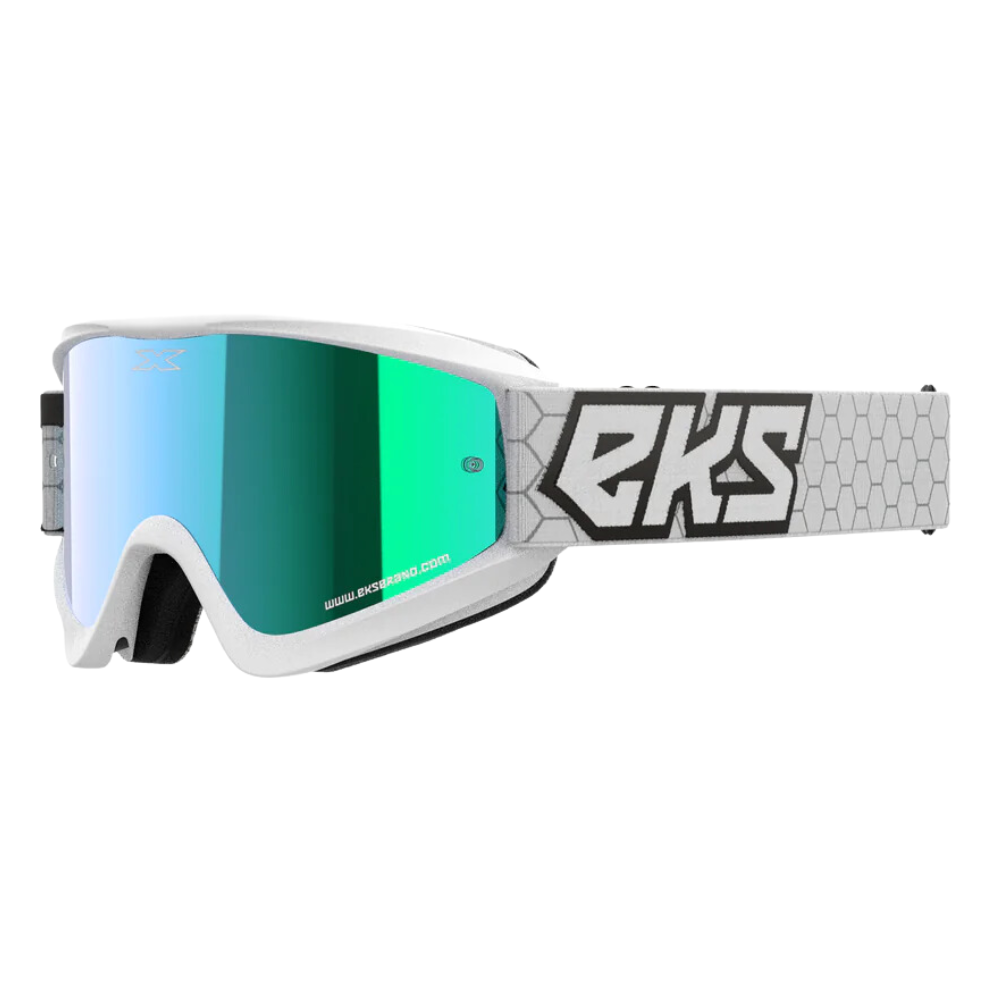 EKS Gox Flat Out White/Blue Mirror Goggle