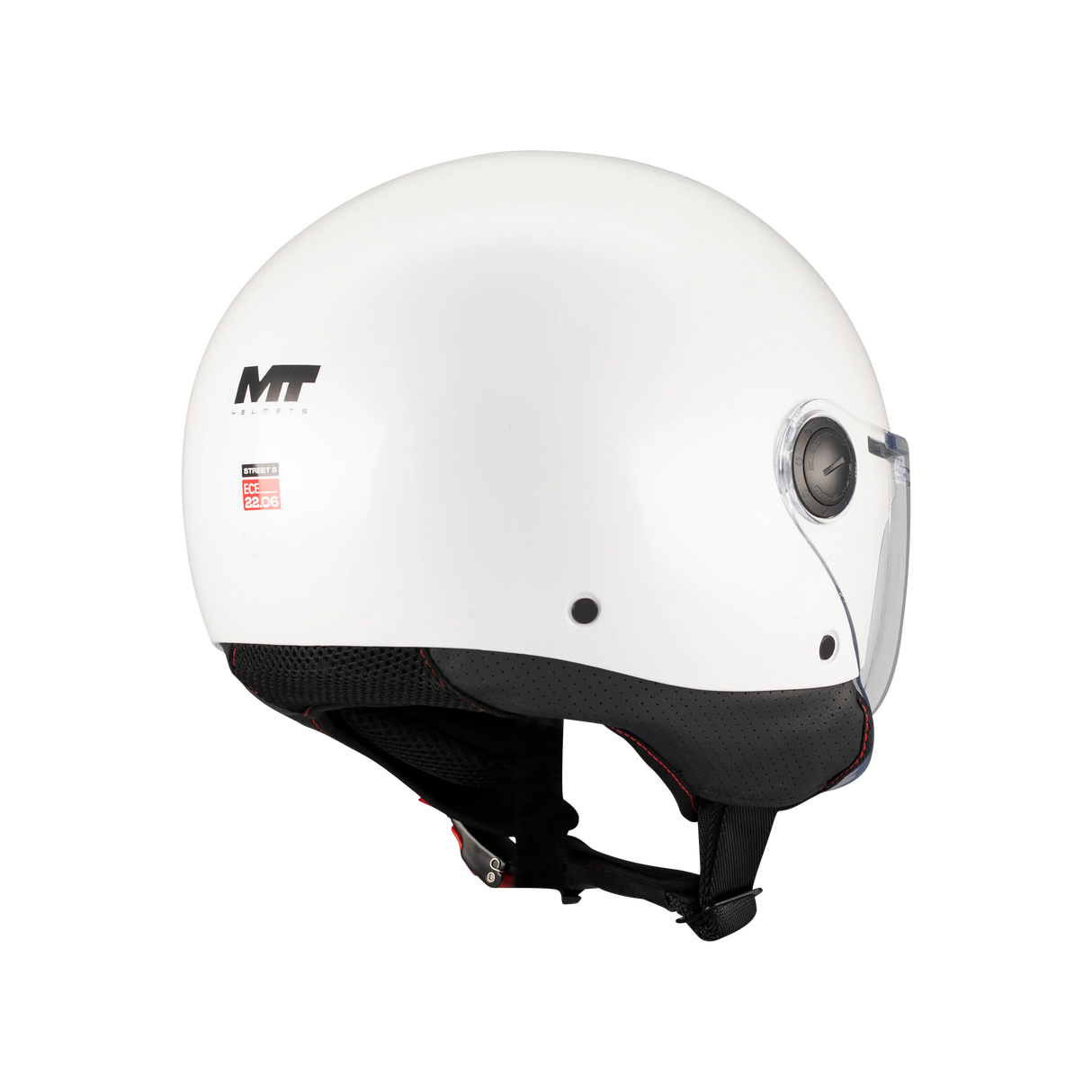 MT OF501 Street S Puree A1 Gloss White Open Face Helmet