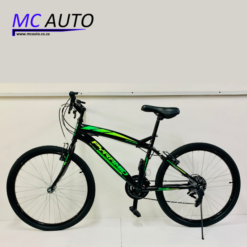 Pyramid V-Brake MTB 24" Black/Green Bicycle