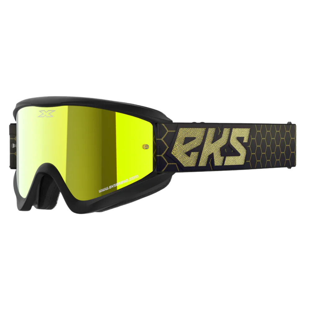 EKS Gox Flat Out Black/Gold Mirror Goggle