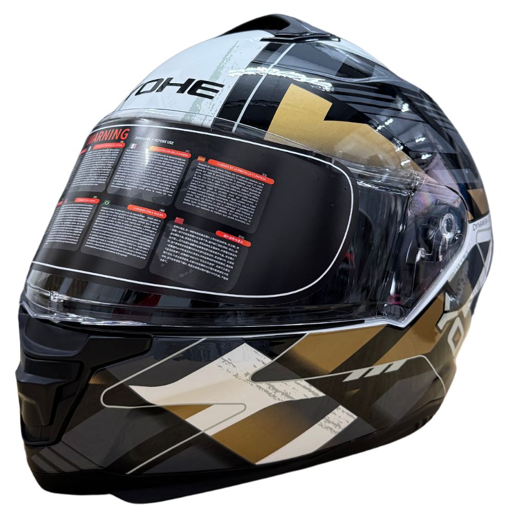 YOHE 987 Forward Gloss Grey/Gold/White Helmet