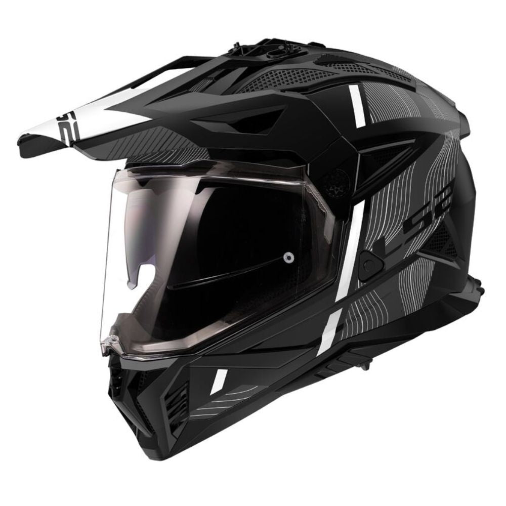 LS2 MX702 Pioneer II Hill Matt Black/White Helmet