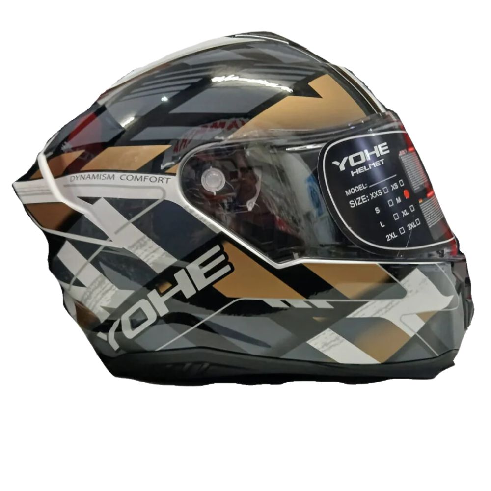 YOHE 987 Forward Gloss Grey/Gold/White Helmet