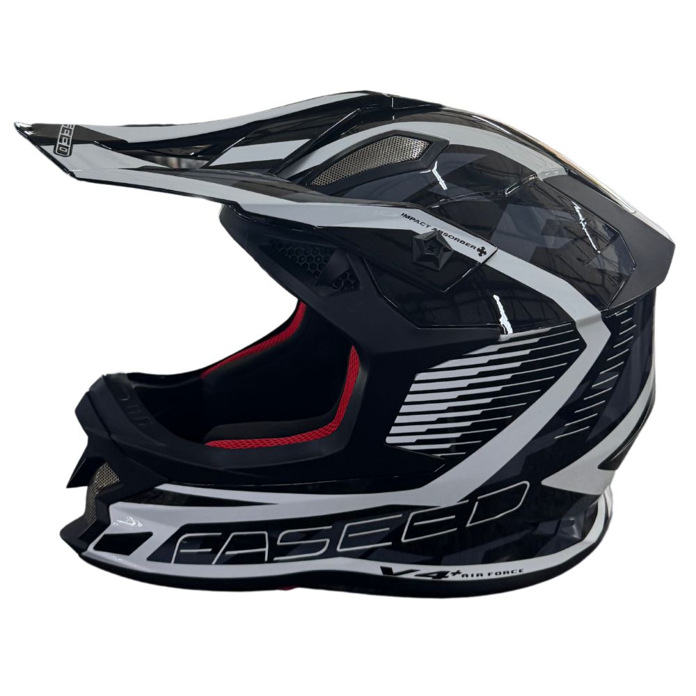 Faseed FS 609 White/Black MX Helmet