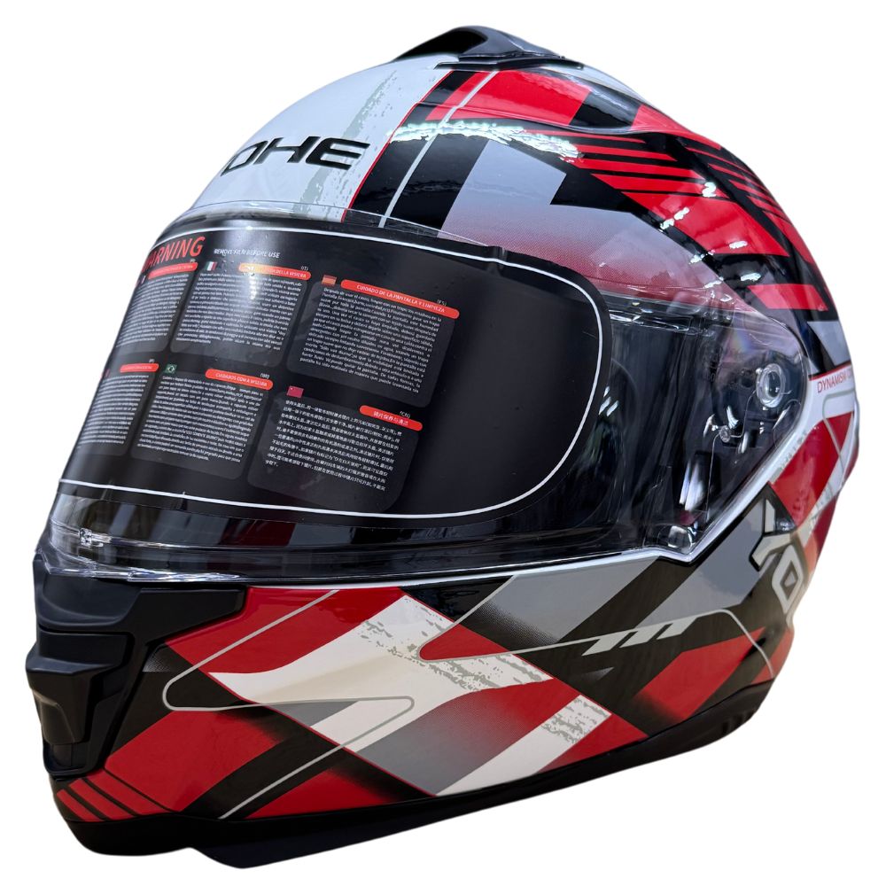 YOHE 987 Forward Gloss Red/White/Grey Helmet