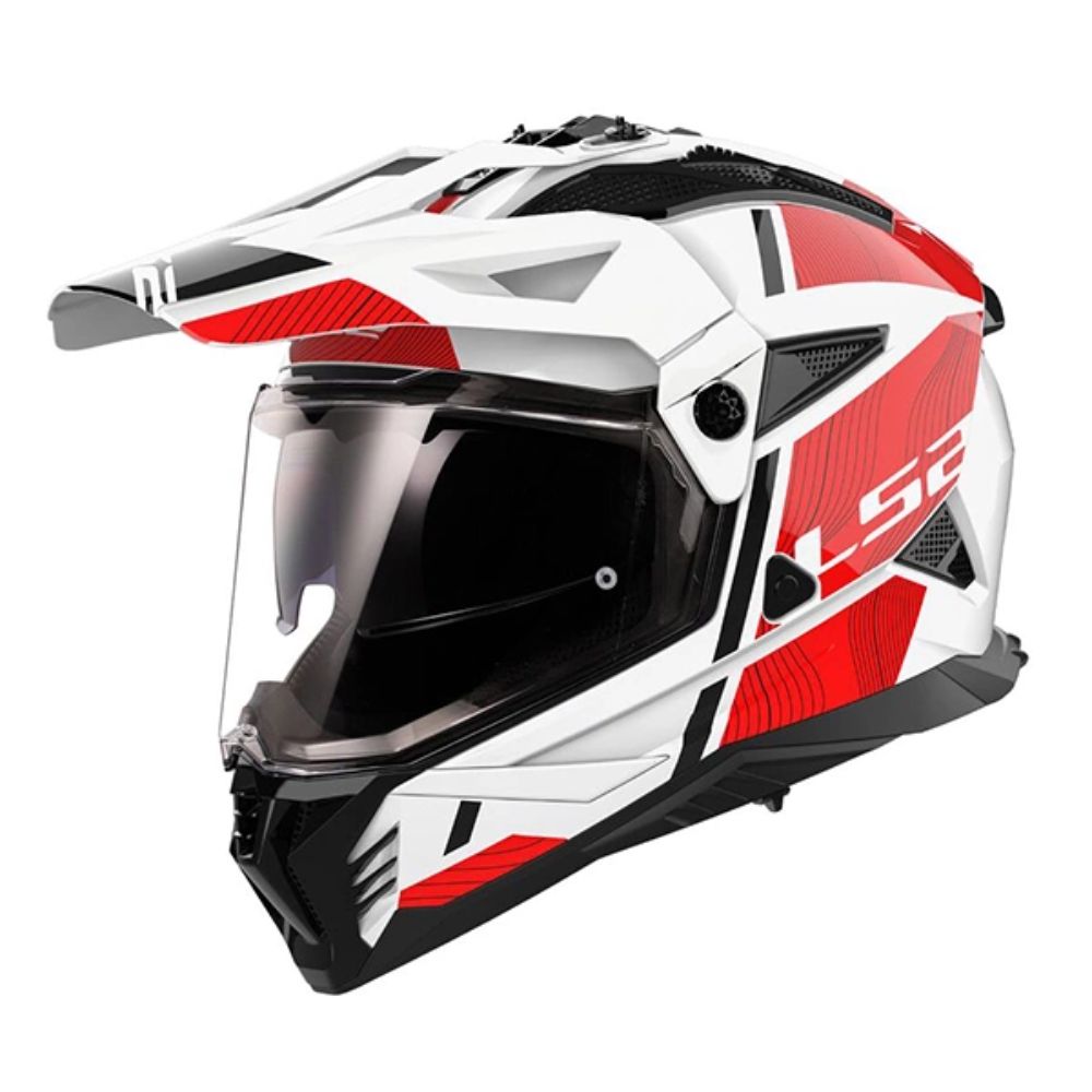 LS2 MX702 Pioneer II Hill White/Red Helmet