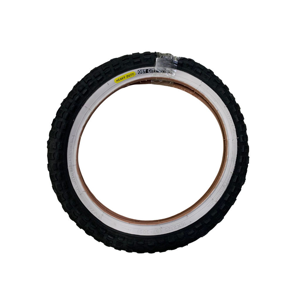 Wanda P1078 White Wall Bicycle Tyre - 16x2.125