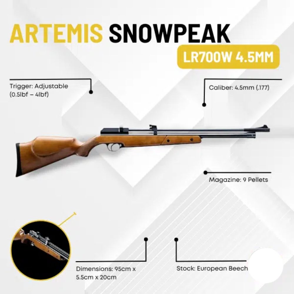 Artemis SnowPeak LR700W 4.5mm Wood Air Rifle