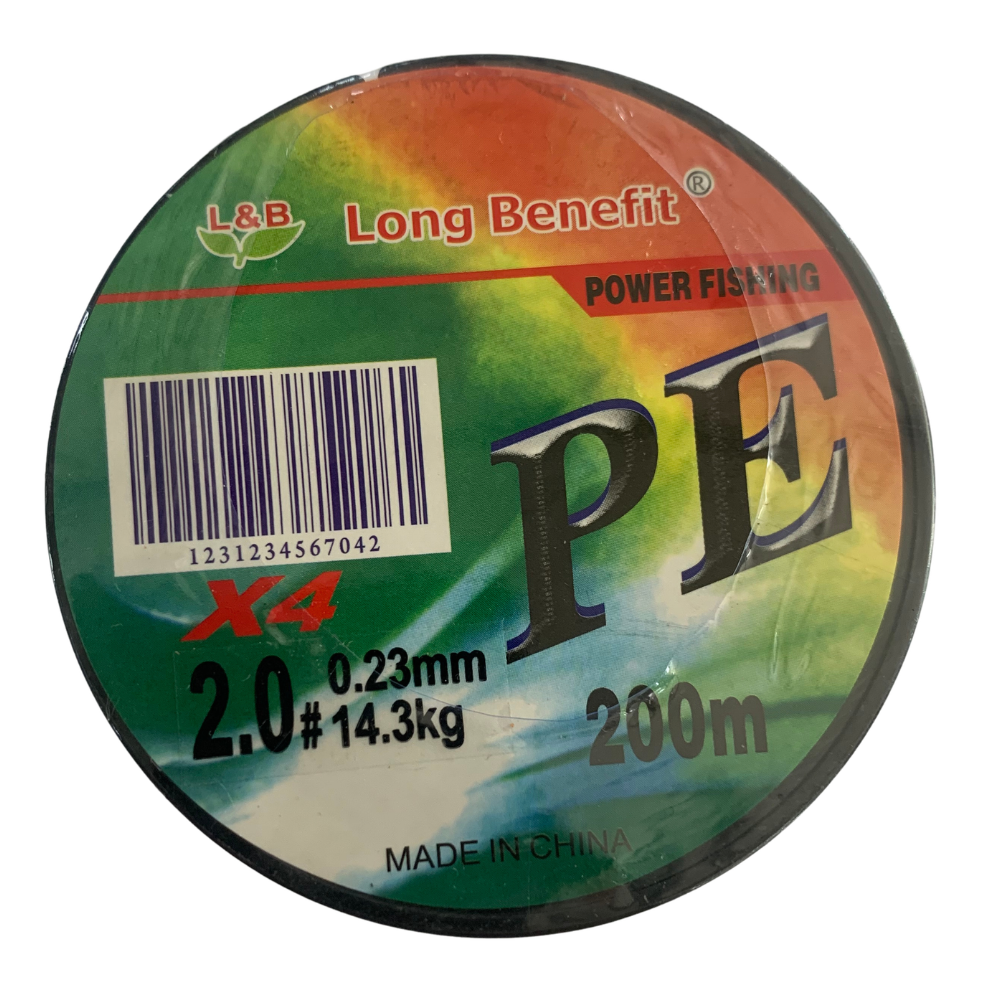 L&B X4 2.0# 31.5LBS Multicolour 200m Braid Fishing Line