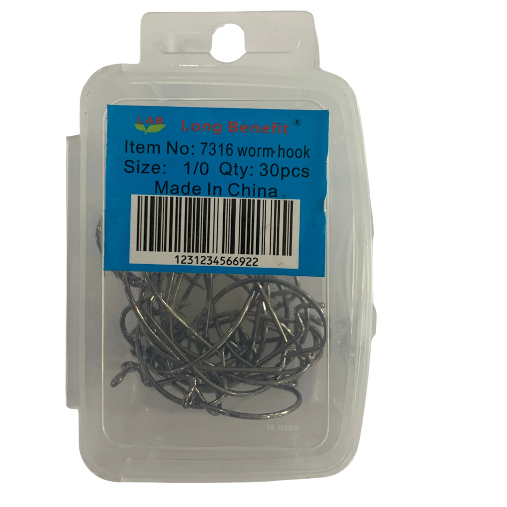 Worm Hook 7316 #1/0 - 30PCS