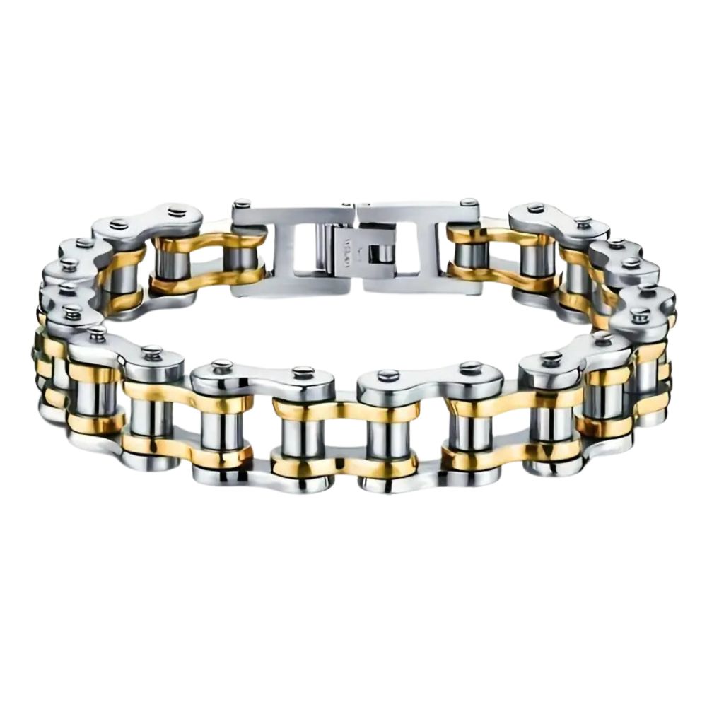 MCA Motorcycle Chain Silver/Gold Bracelet