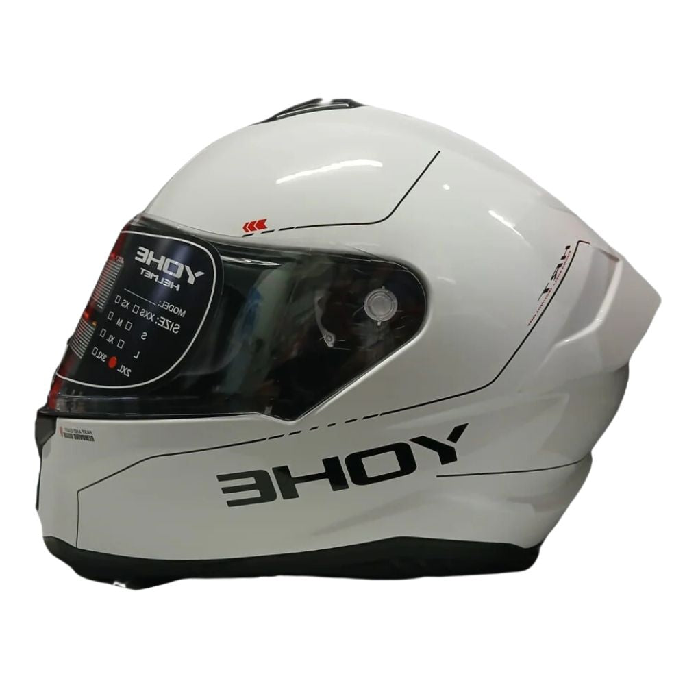 YOHE 987 Solid Gloss White Helmet