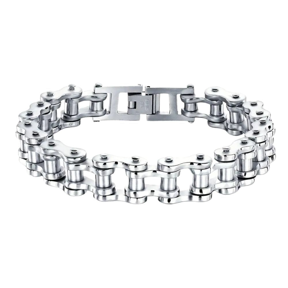 MCA Motorcycle Chain Silver Bracelet