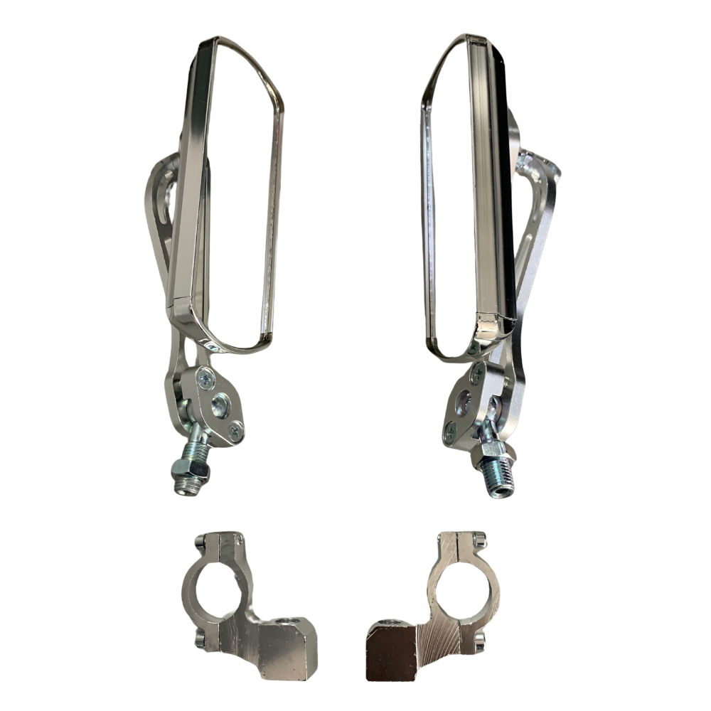 Universal Motorcycle Handlebar Clamp-On Side Mirrors CP Pair