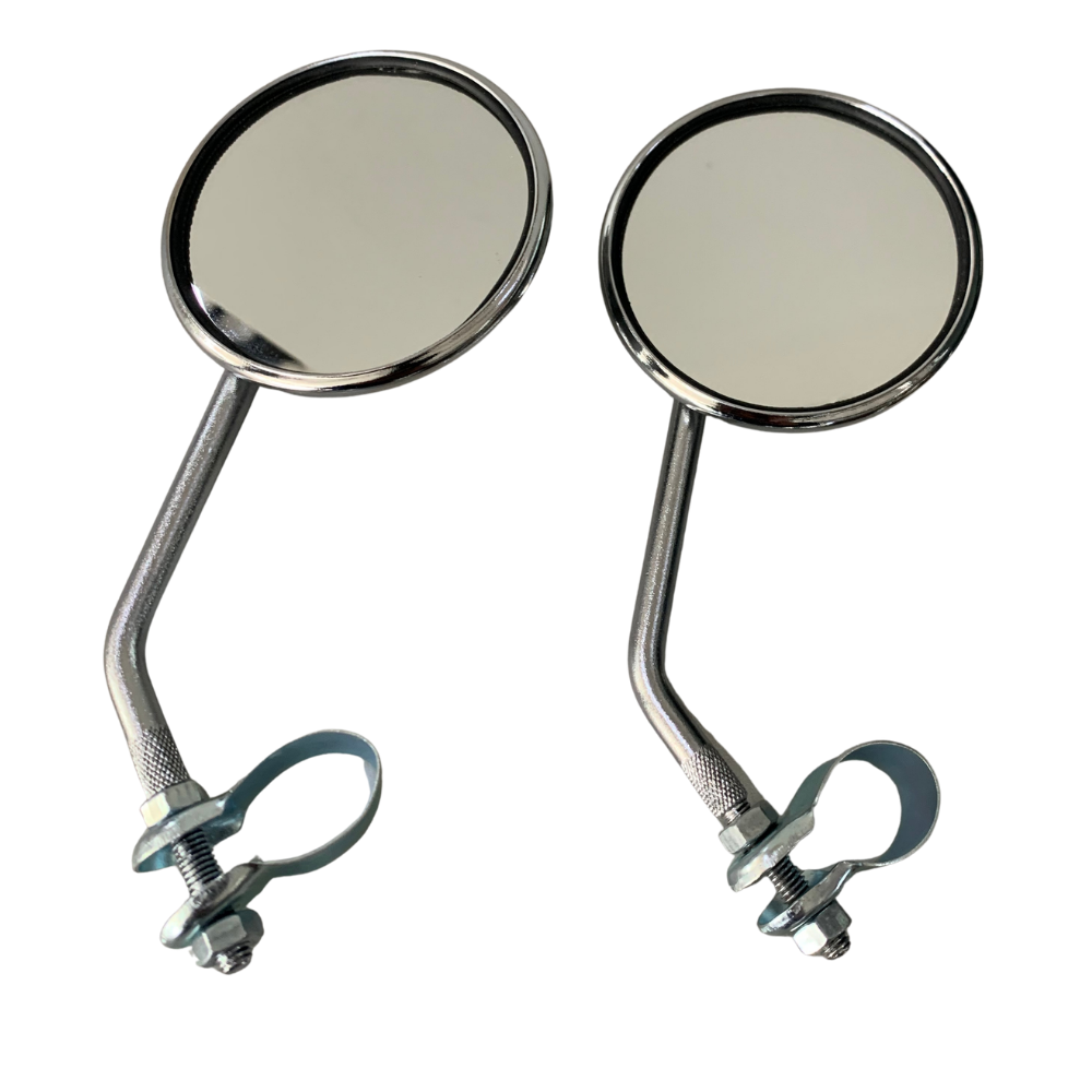 Universal Round Chrome Clamp-On Motorcycle Mirrors pair
