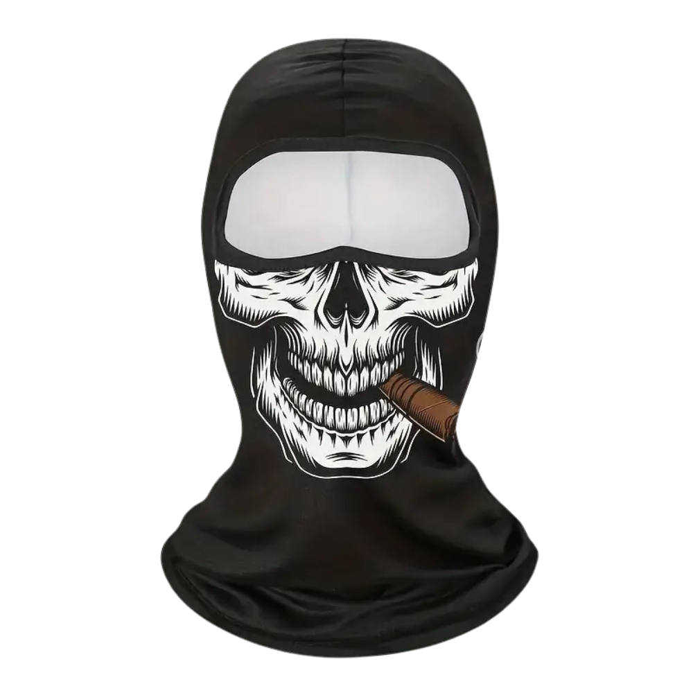 MCA Balaclava White Ghost Skull With Cigar Face Mask