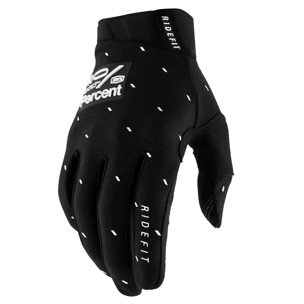 MC Auto: 100% RideFit Slasher Black Gloves