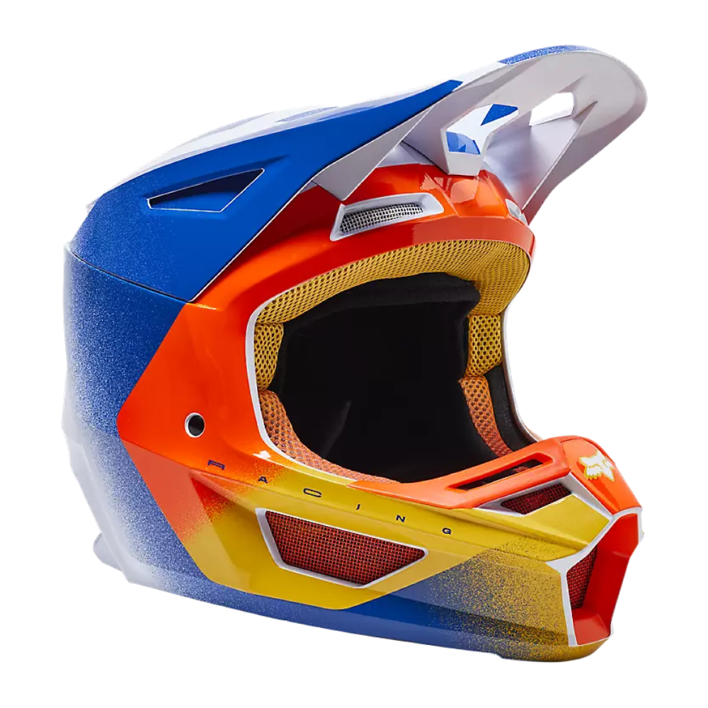 Fox V2 Rkane Orange/Blue Helmet