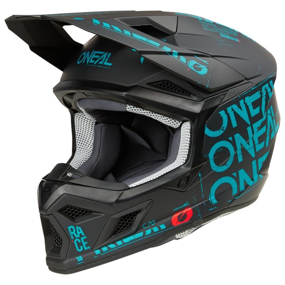 O'Neal 3S V.25 Static Black/Teal Helmet