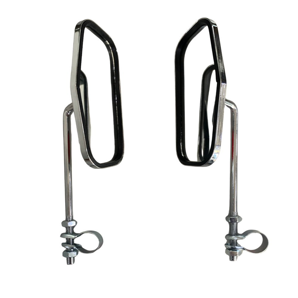 Universal Oblong CP Clamp-On Motorcycle Mirrors pair