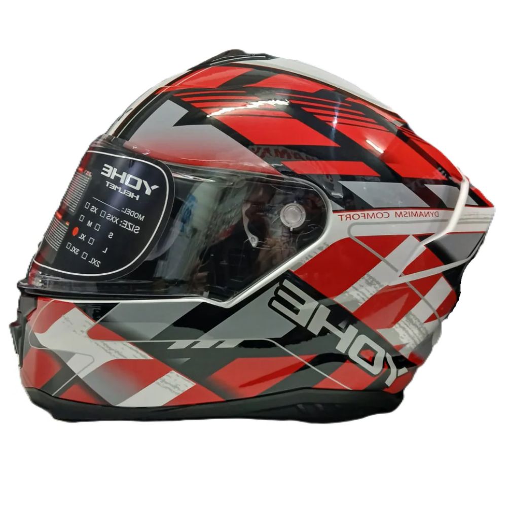 YOHE 987 Forward Gloss Red/White/Grey Helmet