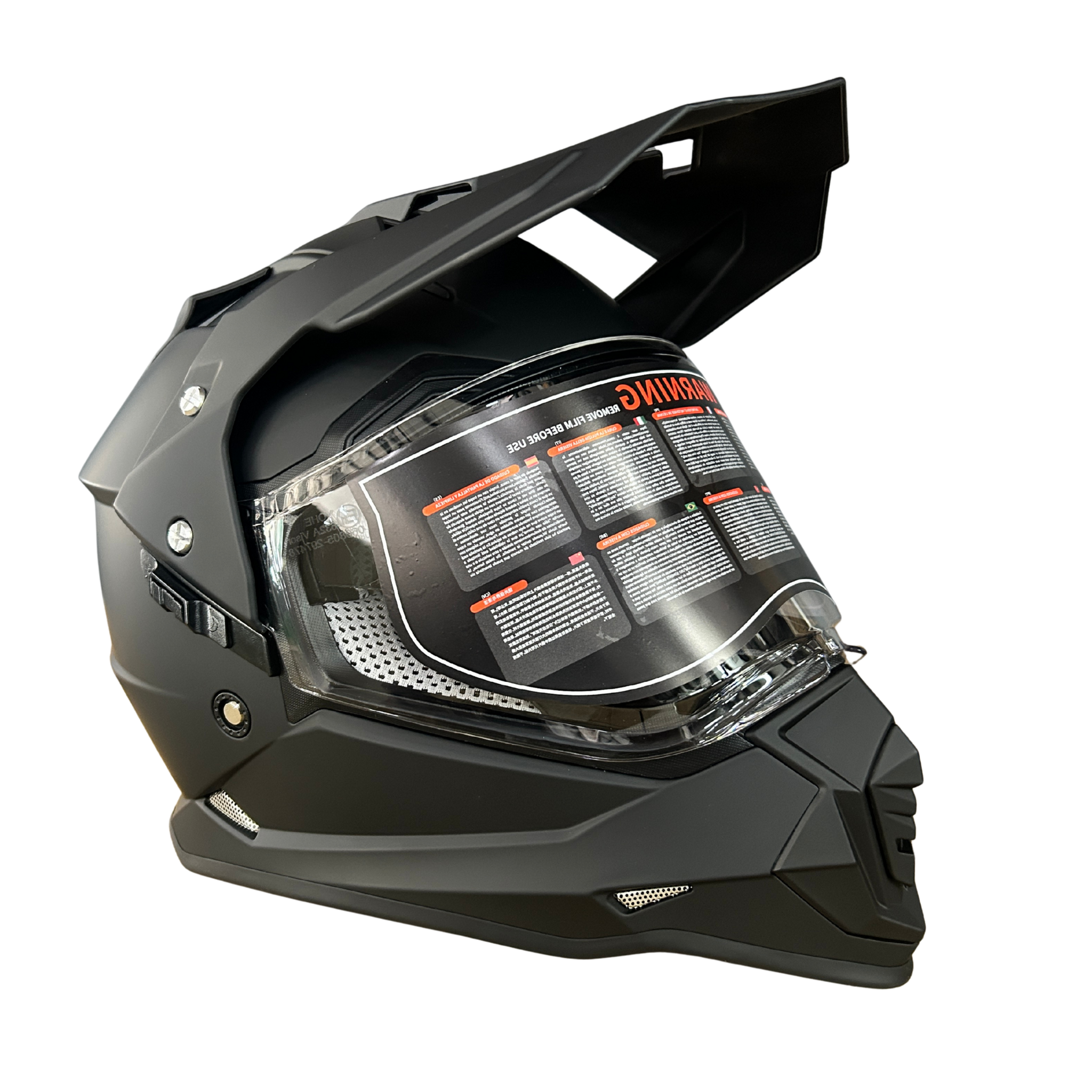 YOHE 632A Solid Matt Black Adventure Helmet
