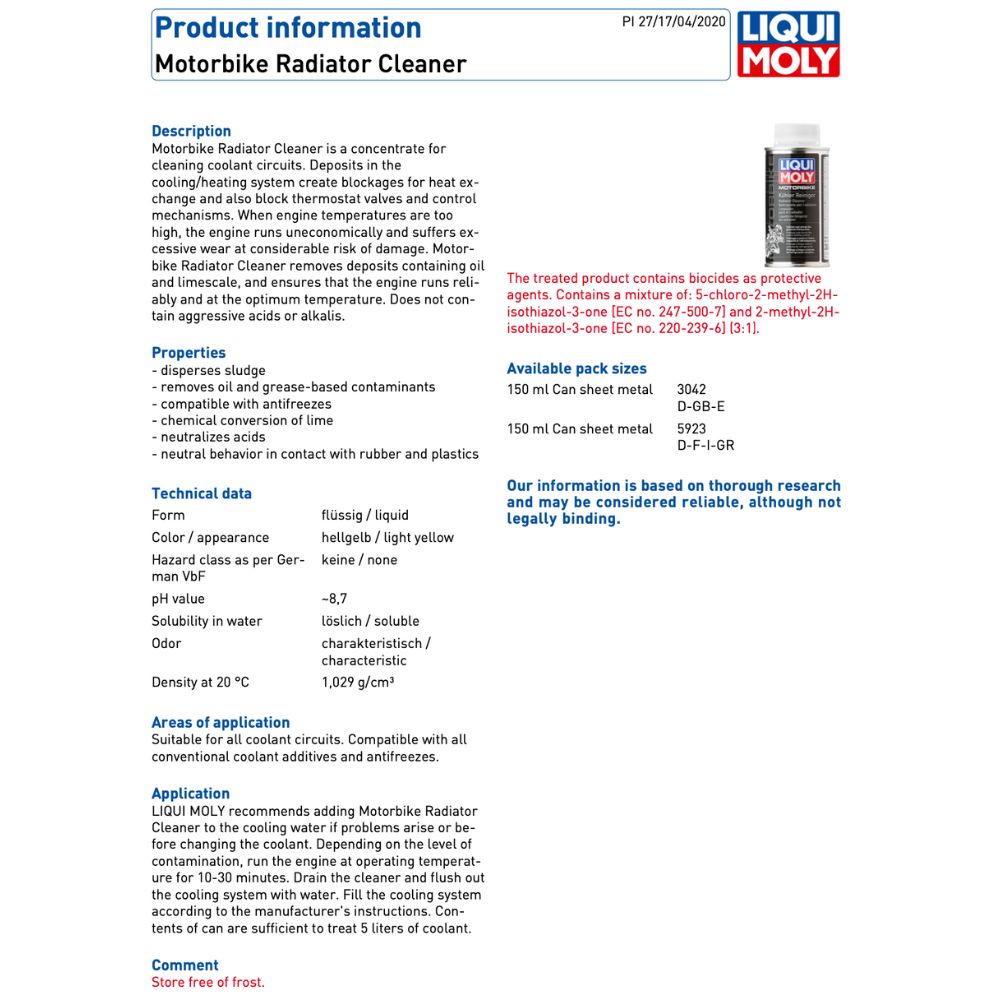 Liqui Moly Motorbike Radiator Cleaner