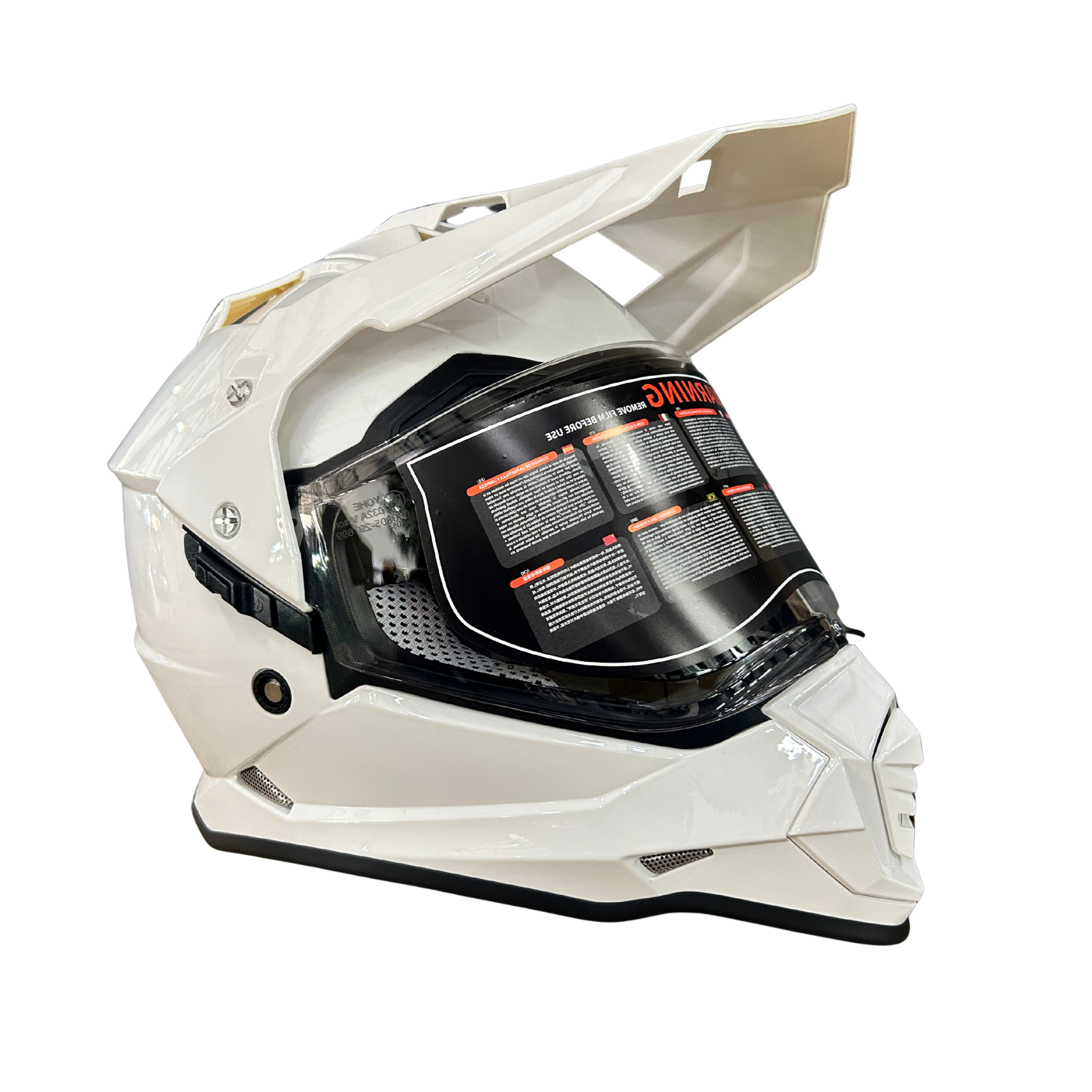 YOHE 632A Solid White Shinny Adventure Helmet