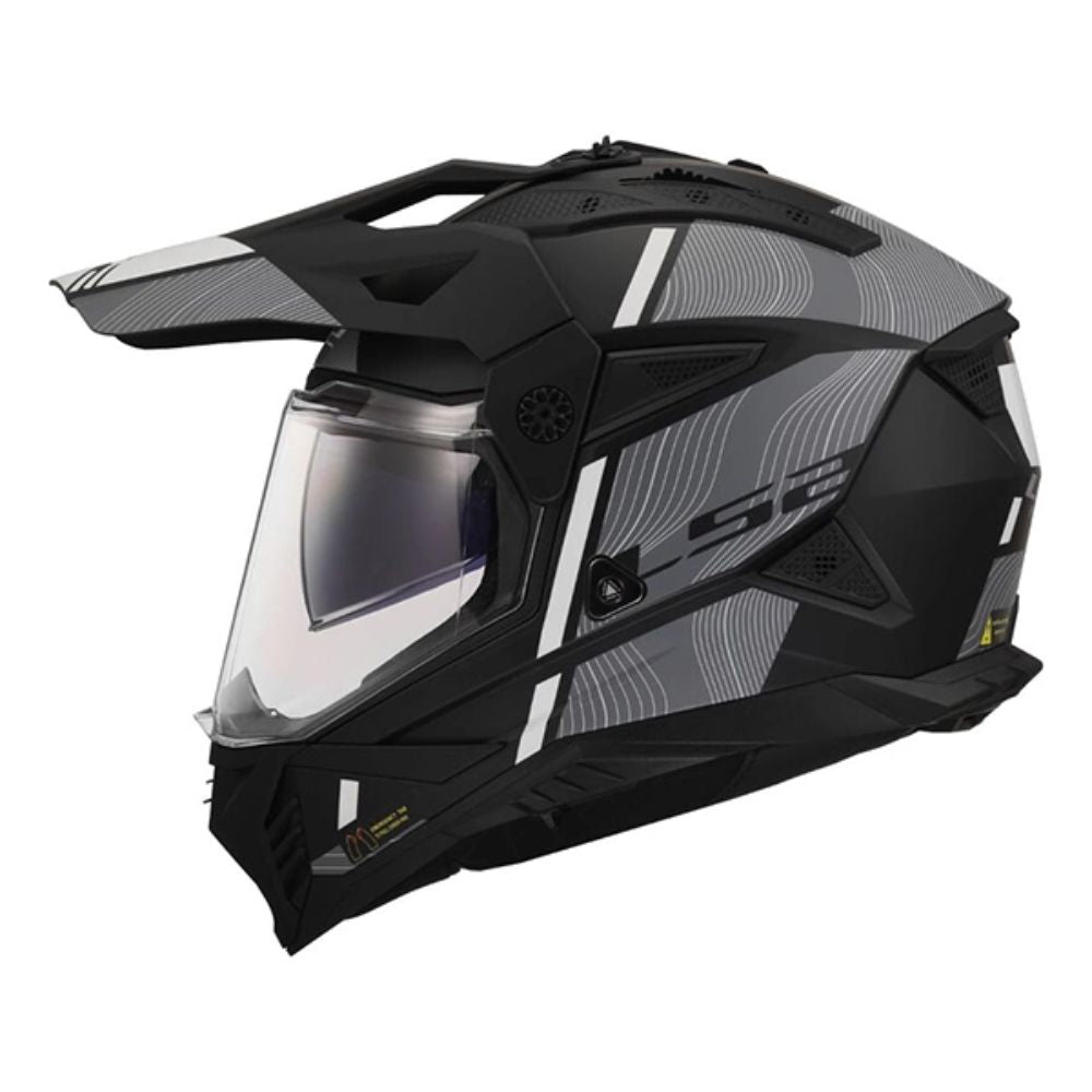 LS2 MX702 Pioneer II Hill Matt Black/White Helmet