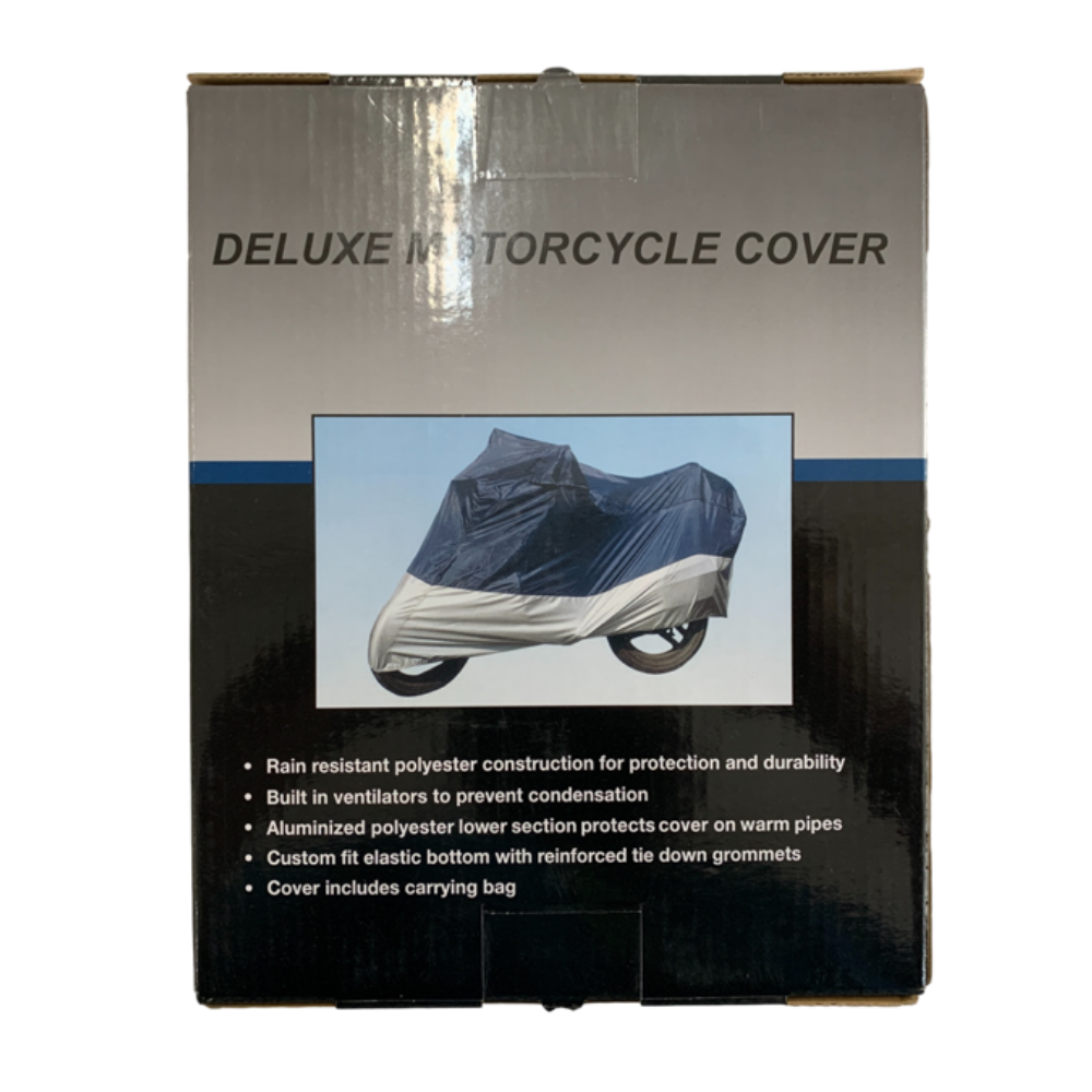 MC Auto: Universal Deluxe Silver/Blue Motorcycle Dust Cover
