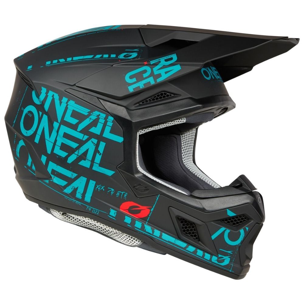 O'Neal 3S V.25 Static Black/Teal Helmet