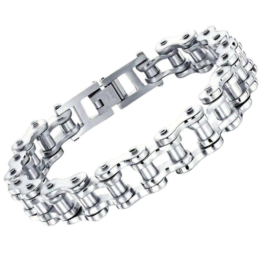 MCA Motorcycle Chain Silver Bracelet