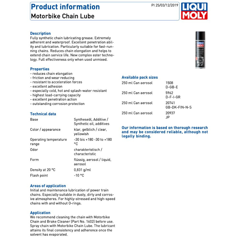 Liqui Moly Motorbike Chain Lube