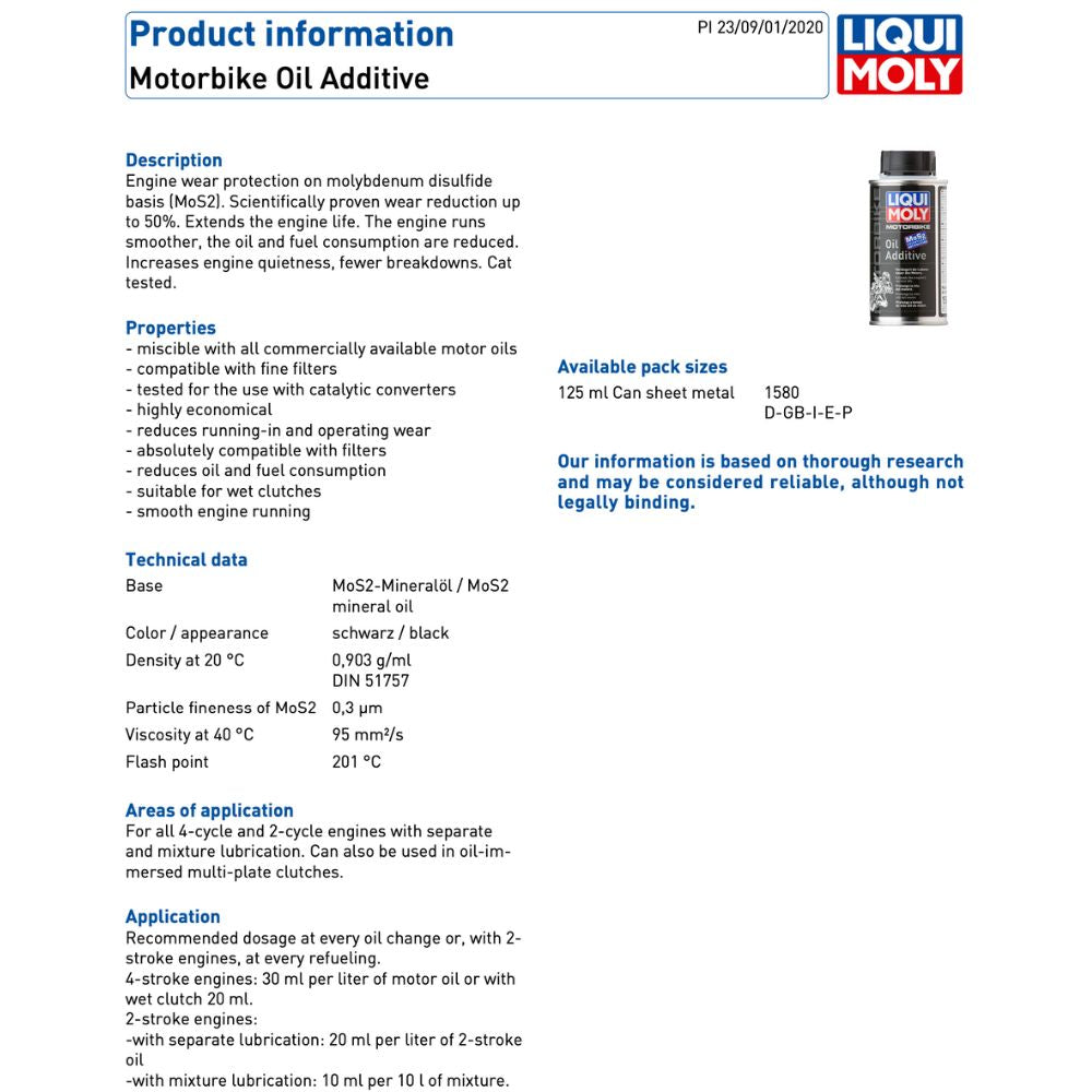 Liqui Moly Motorbike Bike Oil Additive