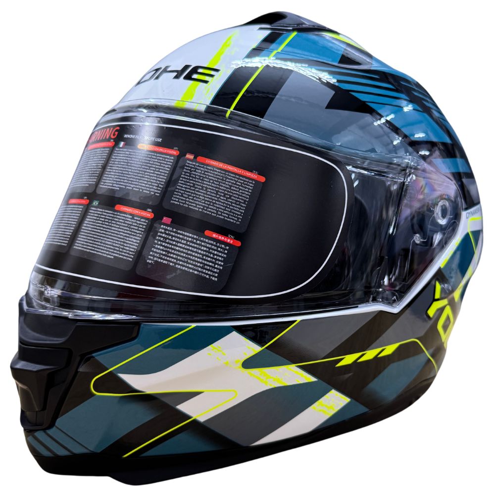 YOHE 987 Forward Gloss Turquoise/Green/Black Helmet