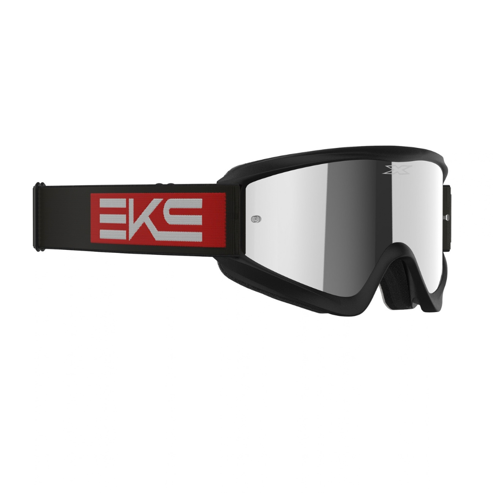 EKS Gox Flat-Out Black/Red Silver Mirror Goggle