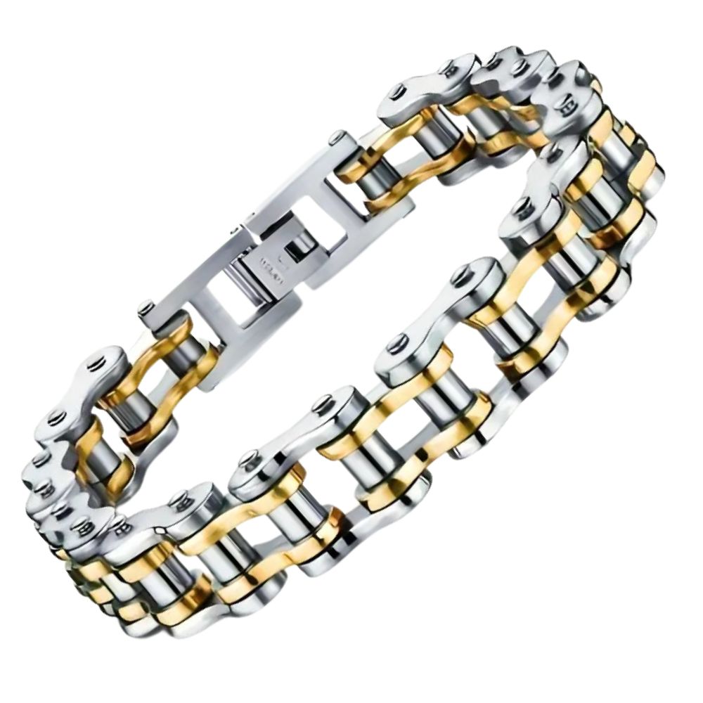 MCA Motorcycle Chain Silver/Gold Bracelet